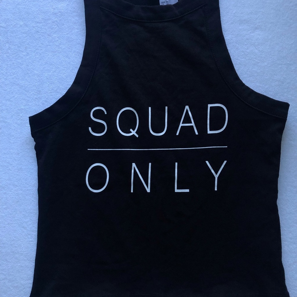 🖤 Black H&M Squad Only Crop Tank Top 🖤 - Picture 4 of 8